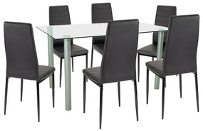 Verna 6+1 étkező garnitúra fekete-fekete