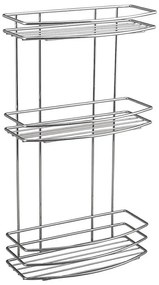 Aqualine - Háromszintes zuhany fali polc KRÓM LINE fényezett króm