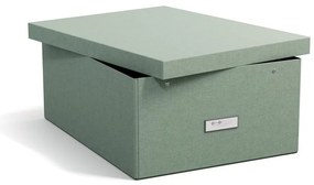 Kékeszöld fedeles karton tárolódoboz 34,5x45x18,5 cm Katrin Canvas Paper Laminate – Bigso