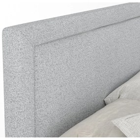 Világosszürke ágyneműtartós boxspring ágy 140x200 cm Lavenda – Maison de Rêve