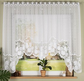 Mg Függöny Julita Konyha gyümölcs Fehér ív 300x135 csőre kész