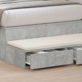 Ágy Fiókok Betondrapp Szürke 80x36,5x16,5 cm Mérnöki Fa