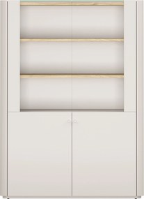 Elivo vitrines szekrény 100 cm kétajtós - kasmír / olajozott tölgy