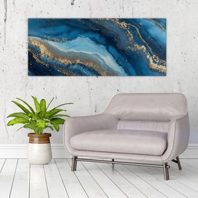 Kép - Kék márvány absztrakció (120x50 cm)