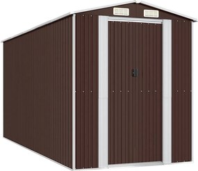 vidaXL sötétbarna horganyzott acél kerti fészer 192 x 440 x 223 cm