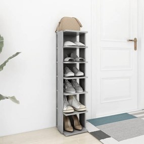 vidaXL betonszürke szerelt fa cipőszekrény 27,5 x 27 x 102 cm