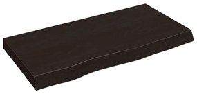 sötétbarna kezelt tömör tölgyfa fali polc 80x40x(2-6) cm