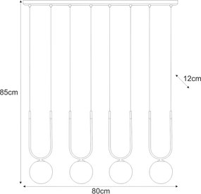 KAJA K-5597 GOLDI Fekete Színű Függeszték 4xG9 10W IP20