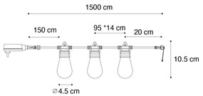 Okos LED fényfüzér 15 méter 15 lámpa opál RGBW IP44 - Chill