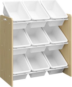 Rendszerező/játéktároló polc, természetes/fehér, BOIS