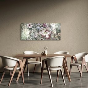 Virágok képe egy fából készült kerékpáron (120x50 cm)