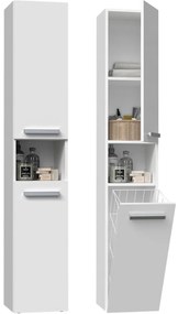 Drohmo Nel III fürdőszoba szekrény, 31x174x30 cm, fehér