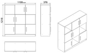 Szekrény Vincent 7 (dió + antracit). 1072635