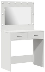 Pipereasztal LED Fényekkel - Fehér, 78.5 x 41 x 135 cm
