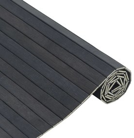 négyszögletű szürke bambusz szőnyeg 60 x 200 cm