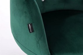 HR333N Sötétzöld velur modern szék krómozott lábbal