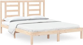 vidaXL tömör fenyőfa ágy matrac nélkül 150x200 cm
