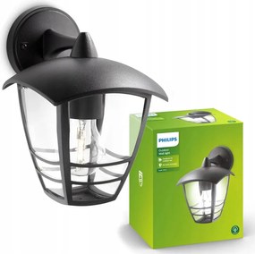 LED-es kerti lámpa Homlokzati fali lámpa Creek E27 IP44 Lámpa Philips