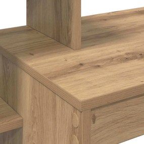 Asztal polcokkal kézműves tölgy 100 x 40 x 90 cm Faanyag