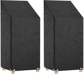 vidaXL 2 db polietilén kerti székhuzat 8 fűzőlyukkal 65x65x110/150 cm