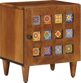 vidaXL Éjjeliszekrény Barna 40 x 33 x 46 cm Tömör Mangófát
