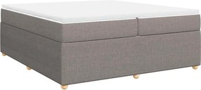 vidaXL tópszínű szövet rugós ágy matraccal 200 x 200 cm