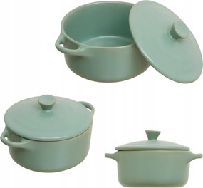 Mini Hőálló Edény Zöld 10CM Előétel Sütéshez Desszertek