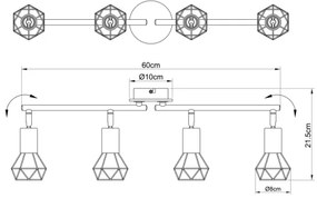 Globo 54802S-4H - Spotlámpa XARA 4xE14/40W/230V