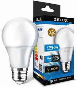 Zelux Led Globe A60 9W E27 4000K Gömb Izzó