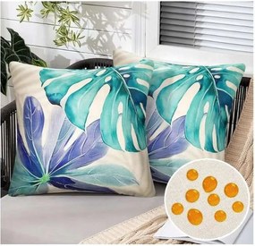 Kerti Párnahuzat Vízálló Levél Mintás 45x45cm 2 db