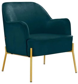 Zöldeskék bársony fotel Runa - Støraa