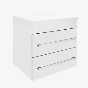 SAT Cube Way Fürdőszobaszekrény mosdóval 60x53x46 cm fehér fényes CUBE46602BISATCWL