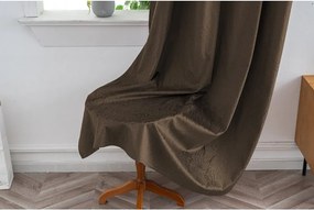 DUNES VELVET sötétítő függöny  140x250 cm, barna Felfüggesztés: Hullámos sínszalag