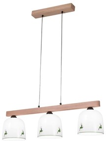 Kolarz A1352.83.G.100-Csillár zsinóron NONNA 3xE27/60W/230V szarvas tölgy/fehér/zöld