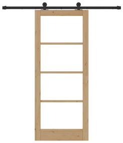 Csúszóajtó ORKDAL Barna 83 x 202 cm Fa és fém