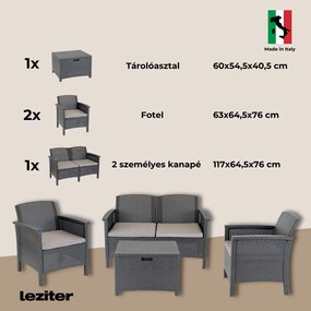 Venus 4 személyes kerti bútor garnitúra cappuccino