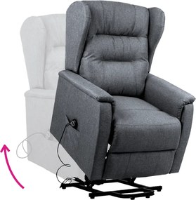 Állítható relaxációs fotel, világosszürke, DOURO