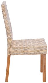 Étkezőszék 2 pcs Természetes 45 x 54 x 93 cm Tömör Mahagóni Fa