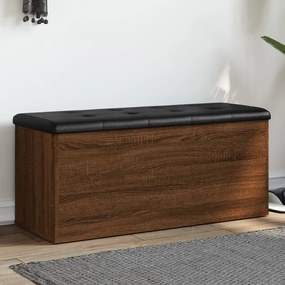 barna tölgy színű szerelt fa tárolópad 102 x 42 x 45 cm