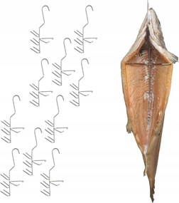 Horog Füstölő kampók Nagy Halakhoz Nagy Inox kitámasztó 10 db