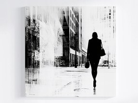Poszter Város Utca Nő Magány Anonimitás 80x80