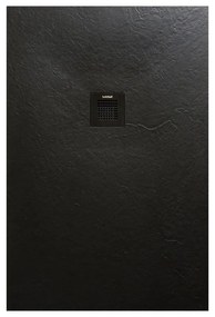 AREZZO design SOLIDSoft zuhanytálca 120x70 cm, FEKETE, színazonos lefolyóval (2 doboz)