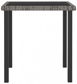 szürke polyrattan kerti étkezőasztal 70 x 70 x 73 cm