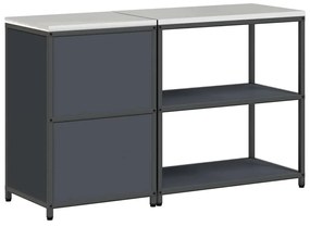 Konyhai Tároló Készlet 2 pcs Antracitszürke 150 x 50 x 92 cm