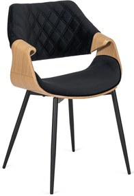 Elegáns Bársony Étkezőszék Fekete/Aranytölgy Színben. DAKOTA