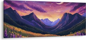 Kép - Lila táj (120x50 cm)