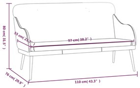 barna műbőr pad 110 x 76 x 80 cm