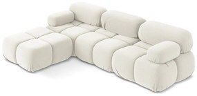Fehér bársony moduláris sarokkanapé Lokua – Makamii
