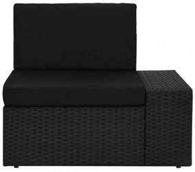 8 részes fekete polyrattan kerti ülőgarnitúra