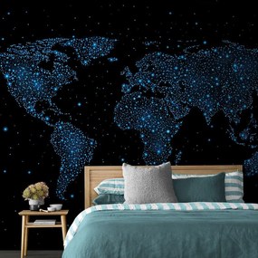 Tapéta világtérkép éjjeli égen